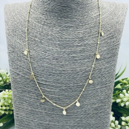 Sterling Silver 9ct Gold Plated Disc Necklace