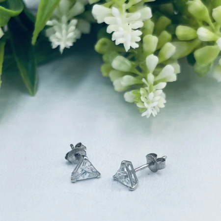 Triangle Cubic Zirconia Studs 5mm