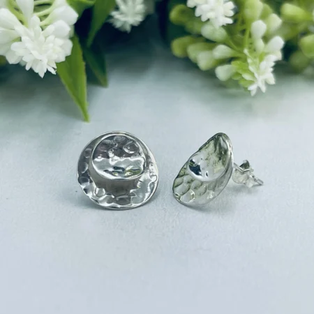 Double Sterling Silver Wave Stud Earrings 15x15