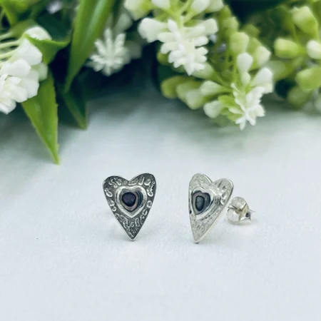 Obalone Heart Studs