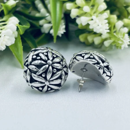 Flower Pattern Dome Studs 25x20