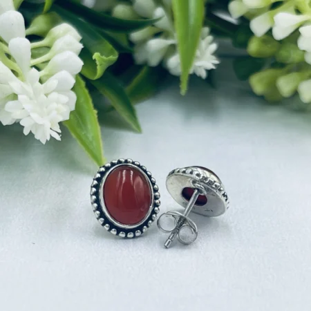 Detail Ruby Oval Studs 11x14