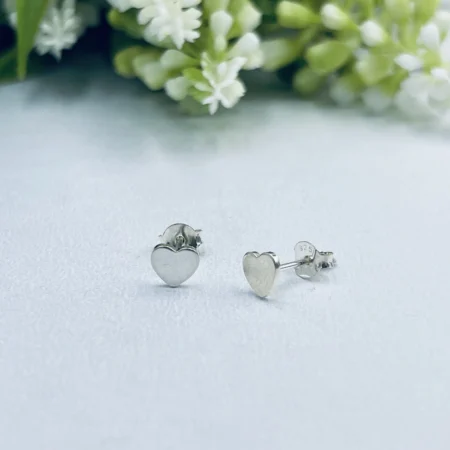 Heart Disk Studs 5mm