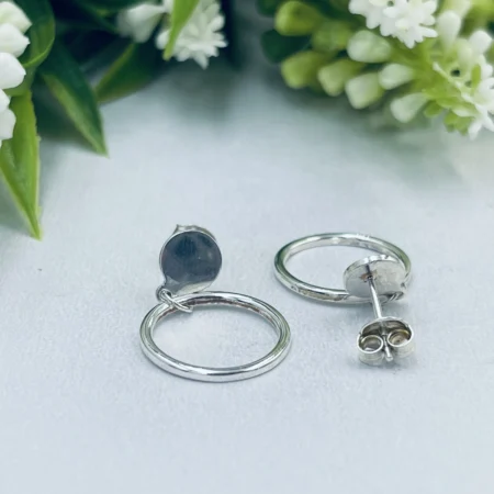 Sterling Silver 15+8mm Stud with Circular Ring