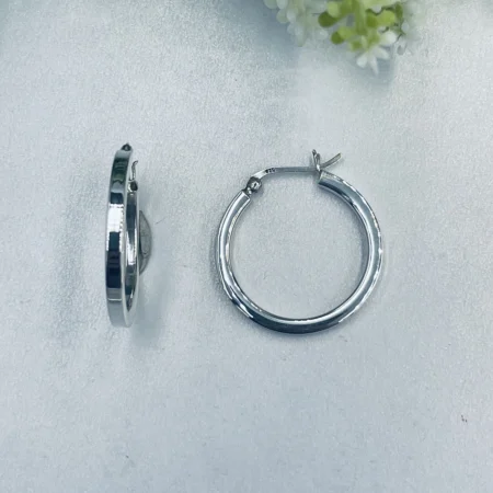 Plain Silver Clip Hoops 30x3