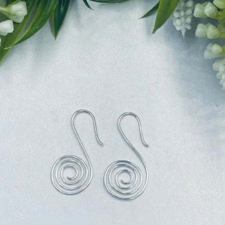 Sterling Silver Swirl Hook Earring 33mm