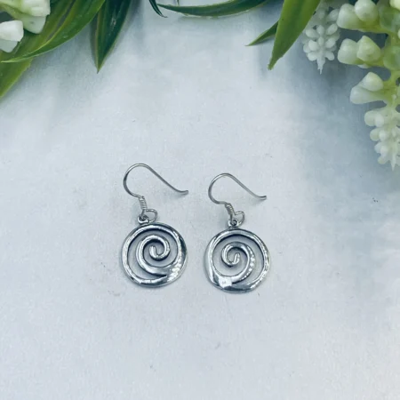 Sterling Silver Spiral Earrings 15mm
