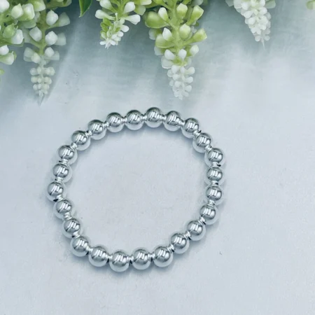 Sterling Silver Elastic Ball Bracelet 8mm