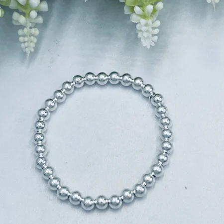 Sterling Silver Elastic Ball Bracelet 6mm
