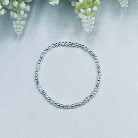 Sterling Silver Elastic Ball Bracelet 3mm