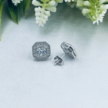 Sterling Silver Cubic Zirconia Earrings 10mm