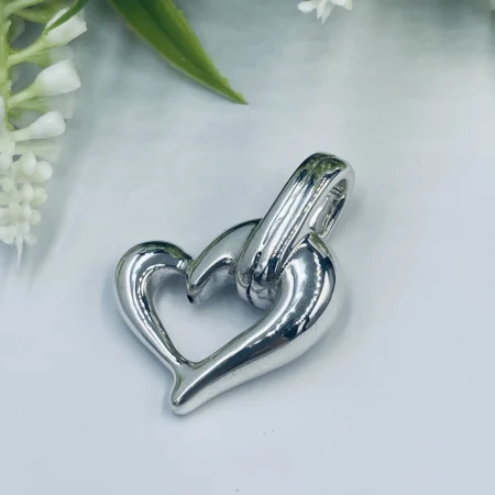 Sterling Silver Abstract Heart Pendant 37x30