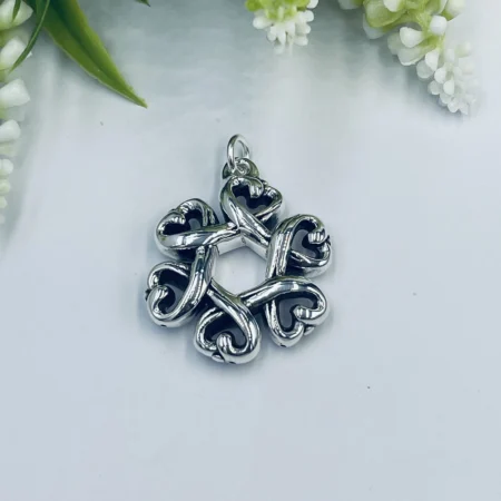 Sterling Silver Nevernending Heart Pendant 40x38