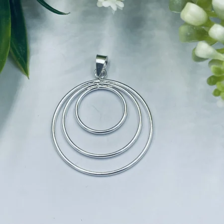 Sterling Silver Triple Circle Pendant 30x25