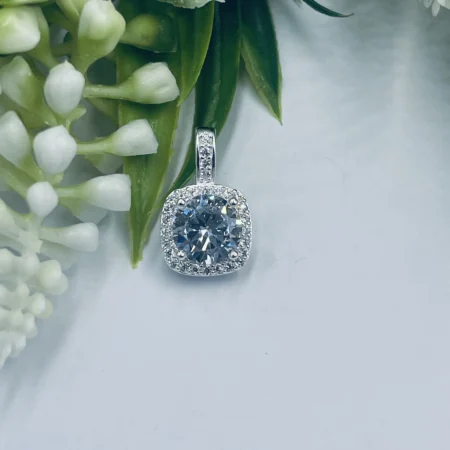 Sterling Silver Cubic Zirconia Pendant 18x10