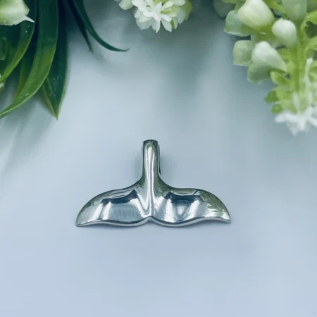 Sterling Silver Whale Tail Pendant 25mm