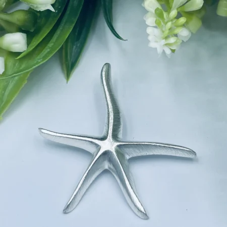 Sterling Silver Brushed StarFish Pendant 40x38