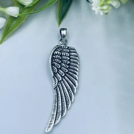 Sterling Silver Angel Wing Pendant 48x13