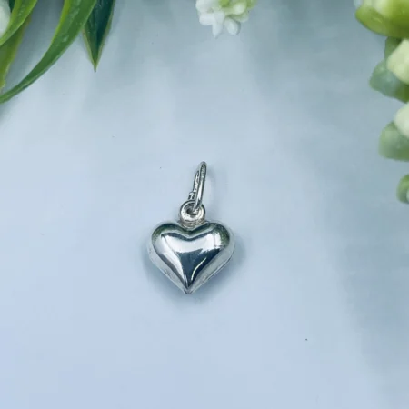 Bulky Sterling Silver Heart Pendant 20x12