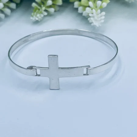Plain Crossed Hinged Bangle 20mm