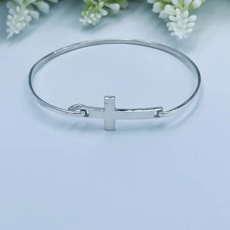 Plain Crossed Hinged Bangle 15mm