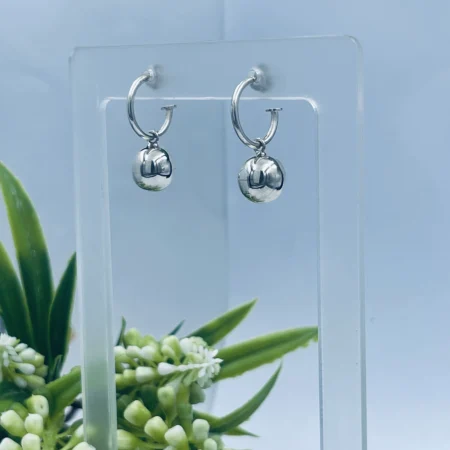 Sterling Silver Pretty Lady Ball Earrings 10mm