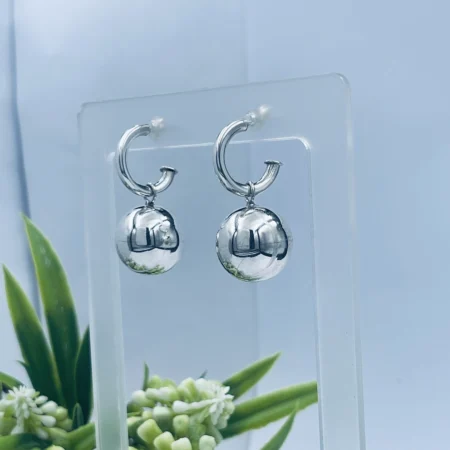 Sterling Silver Pretty Lady Ball Earrings 16mm