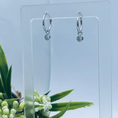 Sterling Silver Cubic Zirconia Pretty Lady Earrings 4mm