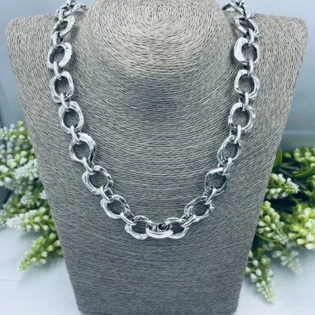 Sterling Silver Abstract Square Necklace