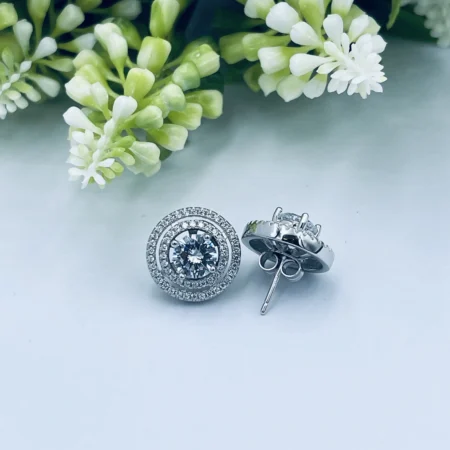 Sterling Silver 25mm Dual use Cubic Zirconia earring