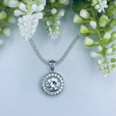 Sterling Silver Cubic Zirconia Pendant 15mm