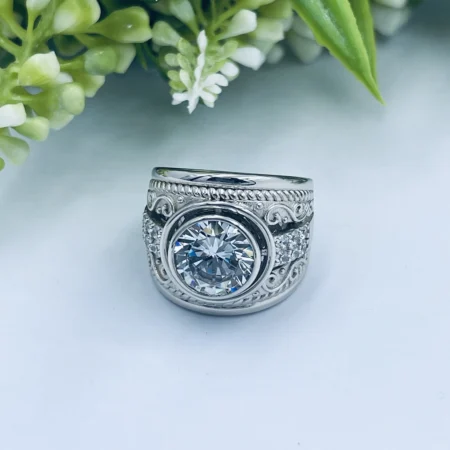 Sterling Silver 17mm Classic Filigree pattern ring