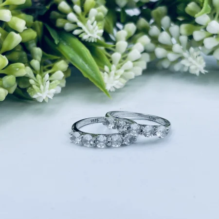 Sterling Silver Cubic zirconia Pave Set Eternity Ring (Olivia)