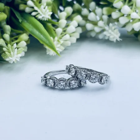 Sterling Silver Cubic zirconia Pave Set Eternity Ring (Paige)