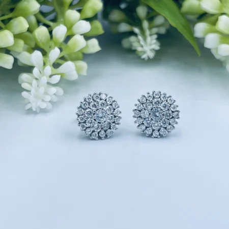 Sterling Silver 10mm Claw setting Cubic Zirconia studs