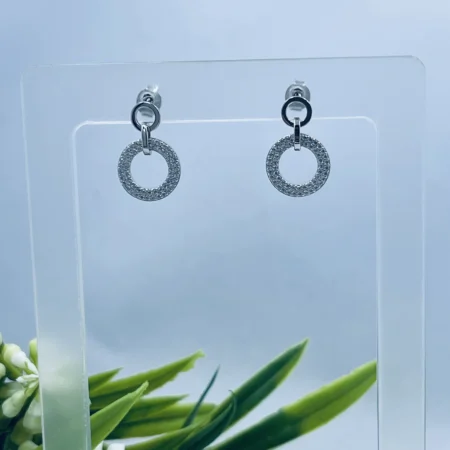 Sterling Silver 20x12 Double Cirle Studs