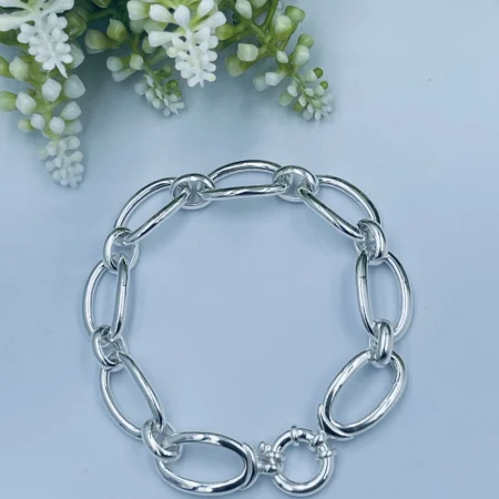 Sterling Silver 21cm Oval Link Bracelet