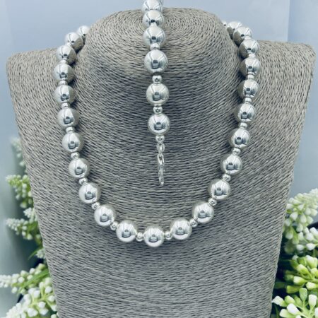 Sterling Silver 12mm Ball & Chain Set