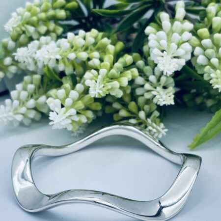 Sterling Silver Wave bangle (65mm diameter)
