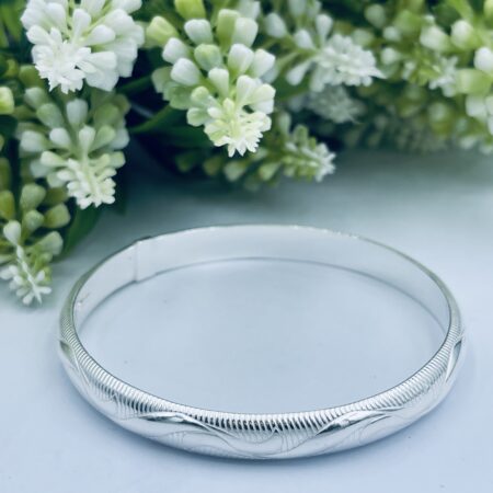 Sterling Silver 8mm Engraved Bangle