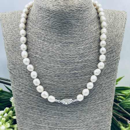 Sterling Silver Freshwater Pearl Necklace 8mm (46cm)