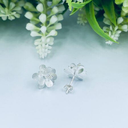 Sterling Silver Flower Studs 12mm