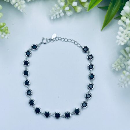 Sterling Silver Black Cubic Zirconia Bracelet 5mm