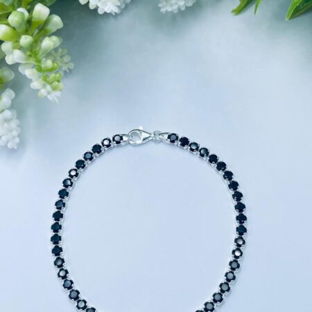 Black Cubic Tennis  Bracelet 19cm
