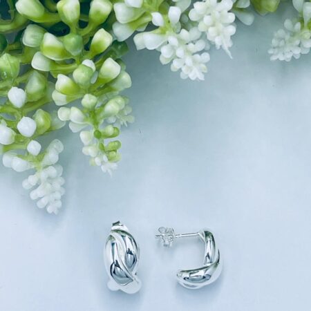 Sterling Silver Infinity Detail Studs 15x8