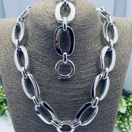 Sterling Silver Chunky Oval Link Statement set