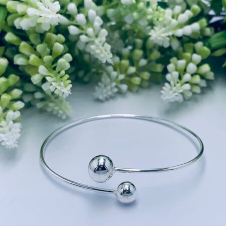 Sterling Silver Ball End Bangle
