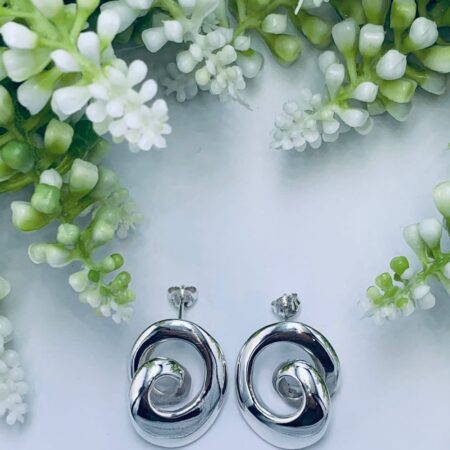 Sterling Silver Knotted Stud Earring 20x25mm